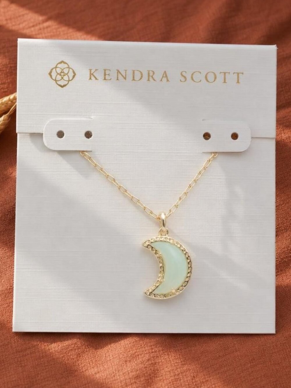 kendra scott moon gold white opalescent resin pendant necklace